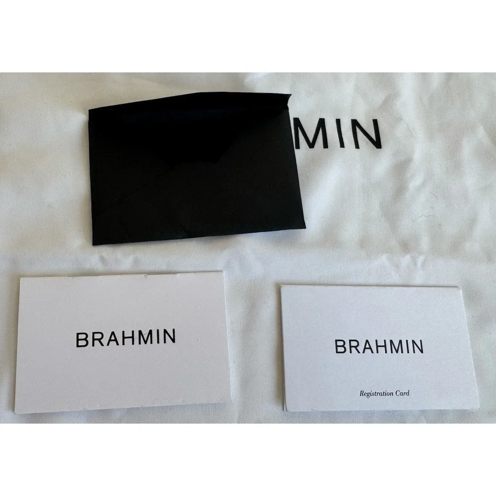 Brahmin Millie Ivory Tahiti Leather Embossed Floral Wristlet Wallet DustBag RARE